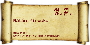 Nátán Piroska névjegykártya