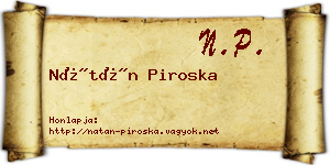 Nátán Piroska névjegykártya